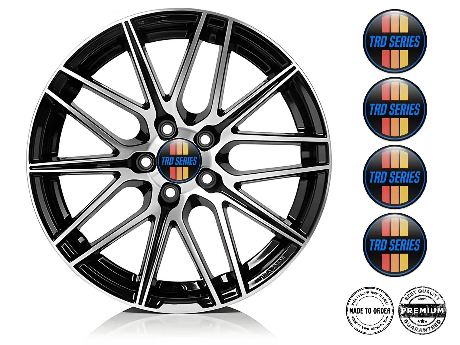 Toyota TRD Insignias Bombadas Logo Pegatinas de Rueda Elegante